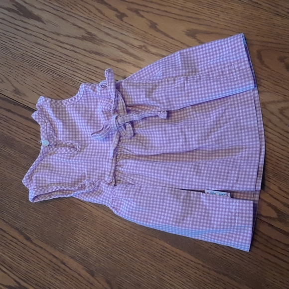 Size 12M Please Mum baby girls pink and white checked dress - Picture 4 of 10